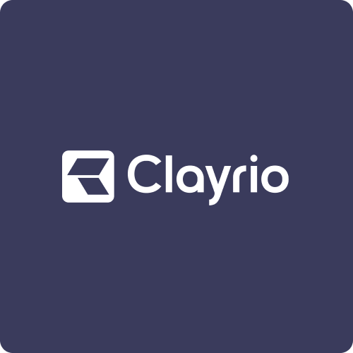 Clayrio logo on purple